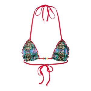Triangle Ruffle Bikini Xarrace Top